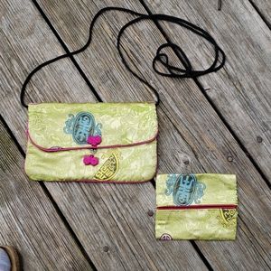 💚Chinese bag with matching change purse